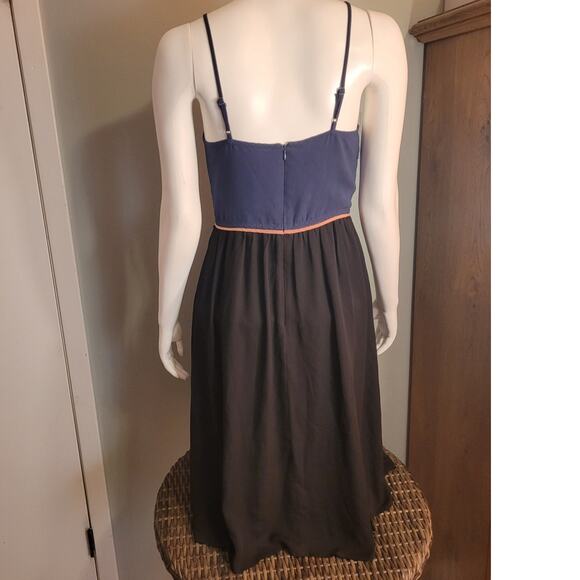 Pixley Sleeveless Maxi Dress Navy, Black & Pink Sz Medium Balletcore Modest - Picture 3 of 10